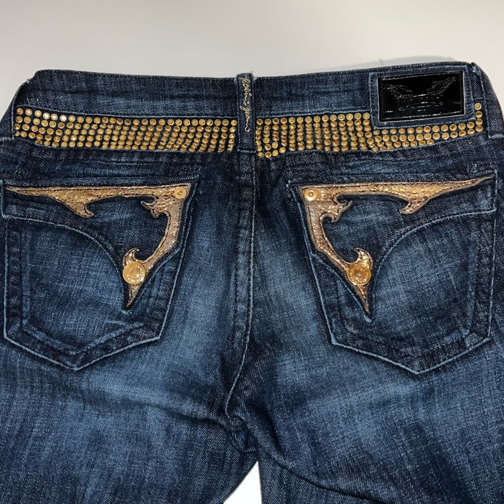 Unisex Robin’s Jean Gold Rhinestones Metal Studs